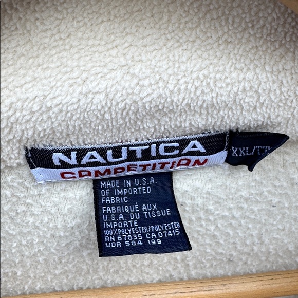 Vintage Nautica Competition Fleece 1/4 Zip Pullover XXL 90s Sailing Ocean - Picture 3 of 5